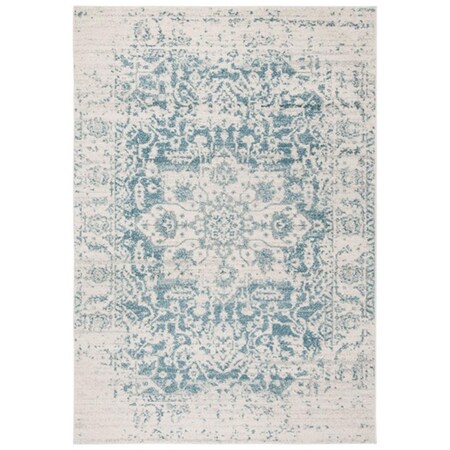 Safavieh 2 ft. 3 in. x 8 ft. Madison Collection Contemporary Rectangle Power Loomed Rug Teal & Ivory MAD603J-28